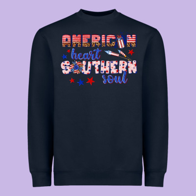 Heavyweight Sweatshirt American heart southern soul
