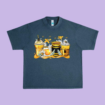 Bumble Bee Coffee Cups Urban Heavy Tee Designed By Zillion Design Studio