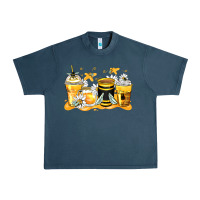 Midnight Navy bumble bee coffee cups Urban Heavy Tee - Zillion Design Studio