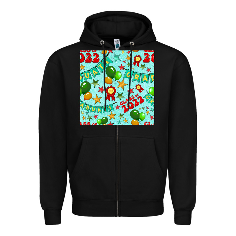Class Of 2022 Graduation Seamless Pattern Zipper Hoodie by BundleAndBundleShop | Teevron