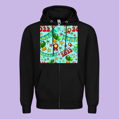 Class Of 2022 Graduation Seamless Pattern Zipper Hoodie Designed By Bundleandbundleshop