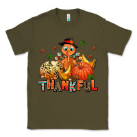 Army Green thankful pumpkins and turkey Classic Tee - AdoDesignShop