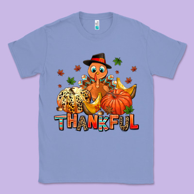 Thankful Pumpkins And Turkey Classic Tee Designed By Adodesignshop