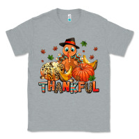 Heather Grey thankful pumpkins and turkey Classic Tee - AdoDesignShop
