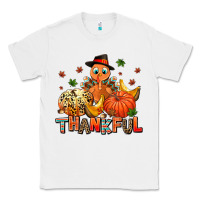 White thankful pumpkins and turkey Classic Tee - AdoDesignShop