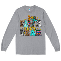 Heather Grey faith over fear with cross and sunflowers Long Sleeve Tee - AdoDesignShop
