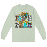 Matcha faith over fear with cross and sunflowers Long Sleeve Tee - AdoDesignShop