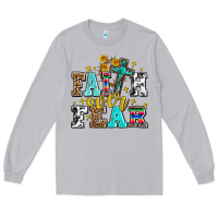 Moon Dust faith over fear with cross and sunflowers Long Sleeve Tee - AdoDesignShop