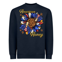 Navy American honey with bee Heavyweight Sweatshirt - texasbilliewilder