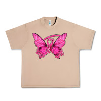 Burro Breast Cancer Butterfly Urban Heavy Tee - texasbilliewilder