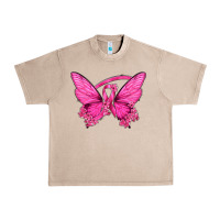 French Oak Breast Cancer Butterfly Urban Heavy Tee - texasbilliewilder