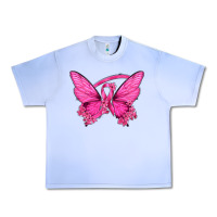 Grape Ice Breast Cancer Butterfly Urban Heavy Tee - texasbilliewilder