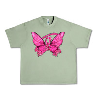 Oil Green Breast Cancer Butterfly Urban Heavy Tee - texasbilliewilder