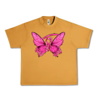 Peanut Butter Breast Cancer Butterfly Urban Heavy Tee - texasbilliewilder