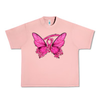 Salmon Breast Cancer Butterfly Urban Heavy Tee - texasbilliewilder