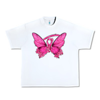 White Breast Cancer Butterfly Urban Heavy Tee - texasbilliewilder