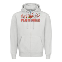 Dove Grey let's flamingle Zipper Hoodie - Artiststas
