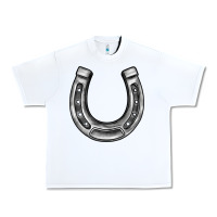 White horseshoe Urban Heavy Tee - BarkalooDesign