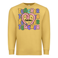Antique Gold teacher and pencil heart Premium Sweatshirt - MaliasSmallBusiness