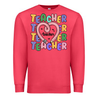Cardinal teacher and pencil heart Premium Sweatshirt - MaliasSmallBusiness