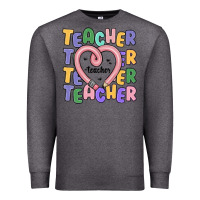 Charcoal Heather teacher and pencil heart Premium Sweatshirt - MaliasSmallBusiness