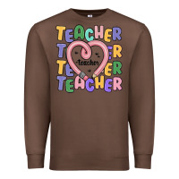 Chestnut teacher and pencil heart Premium Sweatshirt - MaliasSmallBusiness