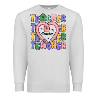 Dove Grey teacher and pencil heart Premium Sweatshirt - MaliasSmallBusiness