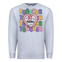 Heather Grey teacher and pencil heart Premium Sweatshirt - MaliasSmallBusiness