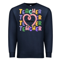 Navy teacher and pencil heart Premium Sweatshirt - MaliasSmallBusiness