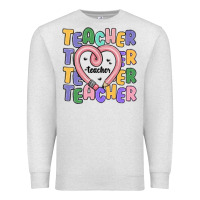 Oatmeal Heather teacher and pencil heart Premium Sweatshirt - MaliasSmallBusiness