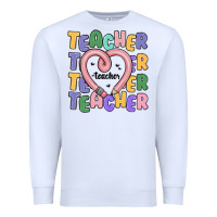 White teacher and pencil heart Premium Sweatshirt - MaliasSmallBusiness