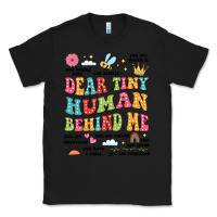 Black customized teacher dear tiny human behind me back Classic Tee - JahusDesignShop