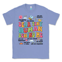 Colony Blue customized teacher dear tiny human behind me back Classic Tee - JahusDesignShop