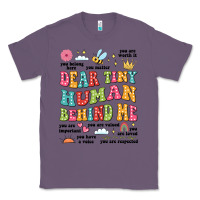 Lavender customized teacher dear tiny human behind me back Classic Tee - JahusDesignShop