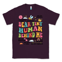Plum customized teacher dear tiny human behind me back Classic Tee - JahusDesignShop