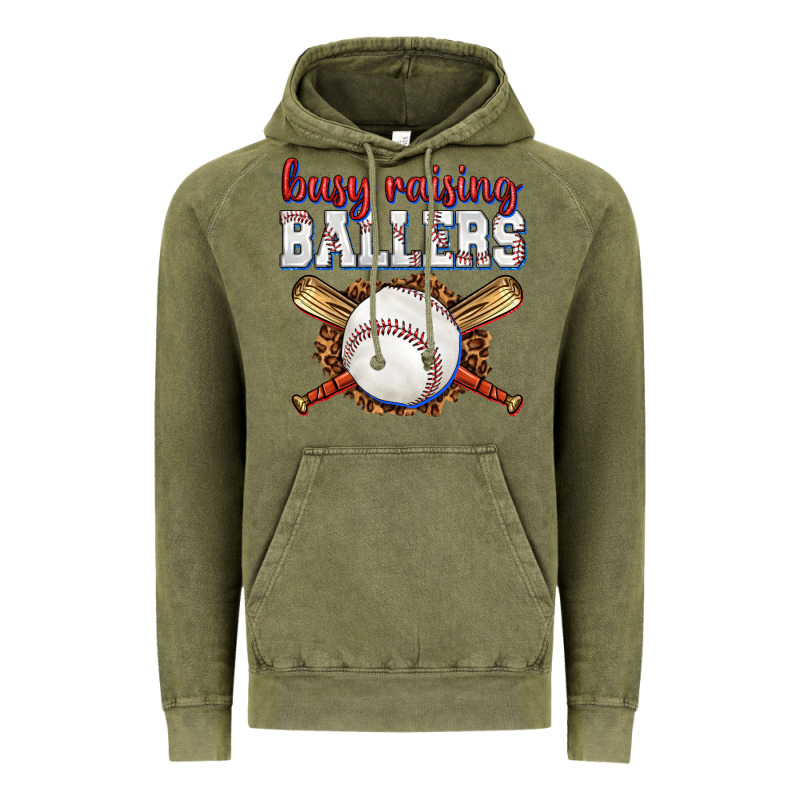 Busy Raising Ballers Baseball Vintage Hoodie by texasbilliewilder | Teevron