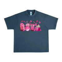Midnight Navy Breast Cancer Coffee Cups Urban Heavy Tee - texasbilliewilder