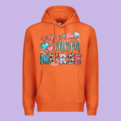 Wife Mom Nurse Premium Hoodie Designed By Bundleandbundleshop