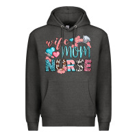 Charcoal Heather Wife Mom Nurse Premium Hoodie - BundleAndBundleShop