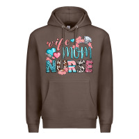 Coffee Wife Mom Nurse Premium Hoodie - BundleAndBundleShop