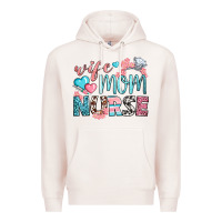 Pale Pink Wife Mom Nurse Premium Hoodie - BundleAndBundleShop