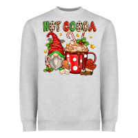 Heather Grey hot cocoa gnome Heavyweight Sweatshirt - Zillion Design Studio