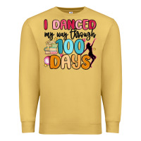 Antique Gold i danced my way through 100 days Premium Sweatshirt - MaliasSmallBusiness