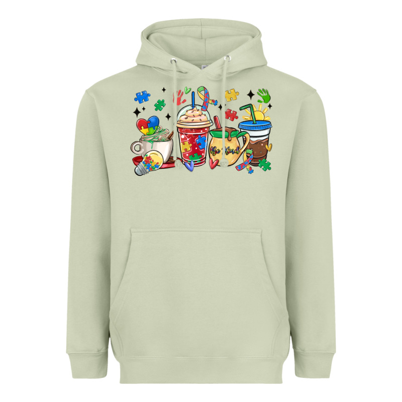 Autism Awareness Day Coffee Cups Heavyweight Hoodie by MaliasSmallBusiness | Teevron