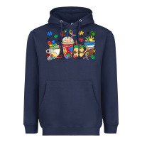 Navy autism awareness day coffee cups Heavyweight Hoodie - MaliasSmallBusiness