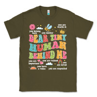 Army Green customized teacher dear tiny human behind me back Classic Tee - JahusDesignShop