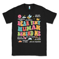 Black customized teacher dear tiny human behind me back Classic Tee - JahusDesignShop