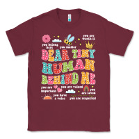 Burgundy customized teacher dear tiny human behind me back Classic Tee - JahusDesignShop