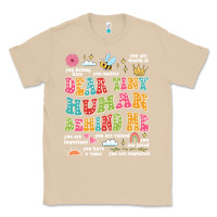 Mushroom customized teacher dear tiny human behind me back Classic Tee - JahusDesignShop
