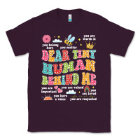 Plum customized teacher dear tiny human behind me back Classic Tee - JahusDesignShop